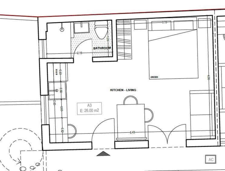 الشقق الفندقية The Blue House أثينا الغرفة الصورة